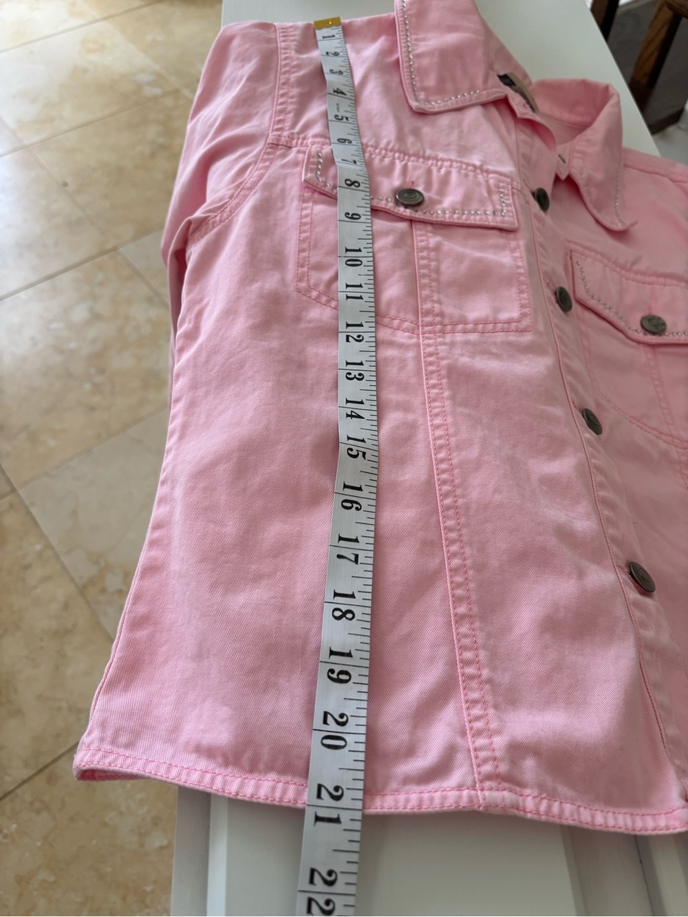 Pink Women's Button-Front Jacket - Picture 12 of 13